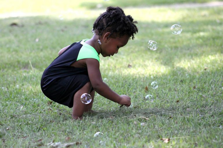 Young girl with bubbles