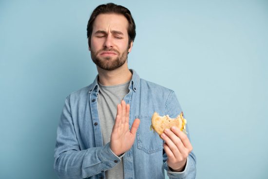 person with eating disorder trying eat healthy